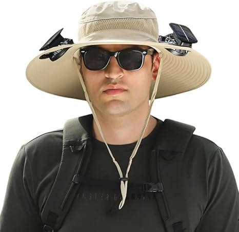 Sombrero con ventilador de energía solar Belleza Pro Ultra Durable