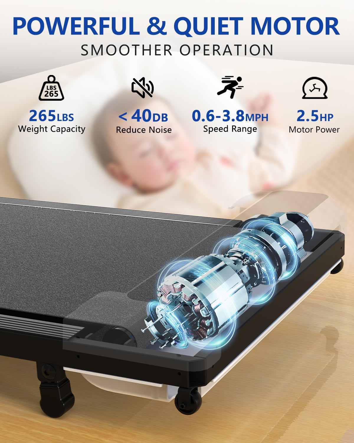 Walking Pad Treadmill, Walking pad with Incline,Walking pad for Walking and Jogging, Compact Treadmill for Home with LED Display