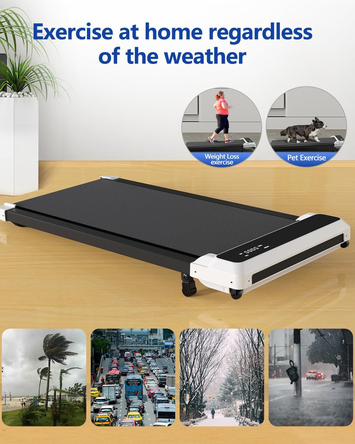 Walking Pad Treadmill, Walking pad with Incline,Walking pad for Walking and Jogging, Compact Treadmill for Home with LED Display