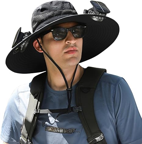 Sombrero con ventilador de energía solar Belleza Pro Ultra Durable