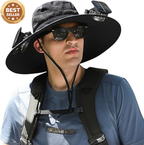 Sombrero con ventilador de energía solar Belleza Pro Ultra Durable